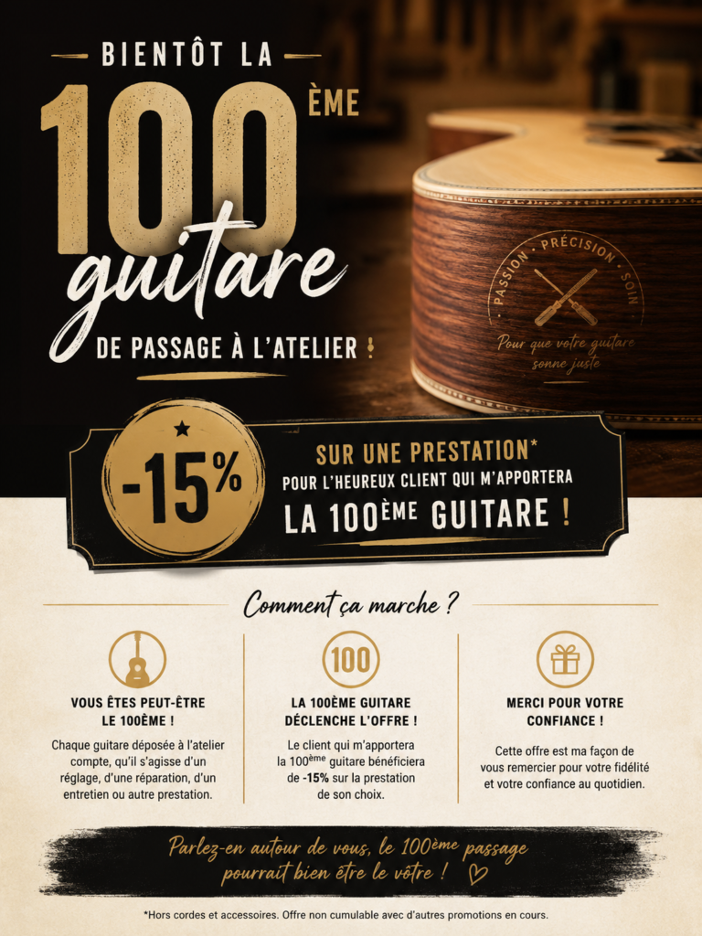 Bientôt la 100e guitare